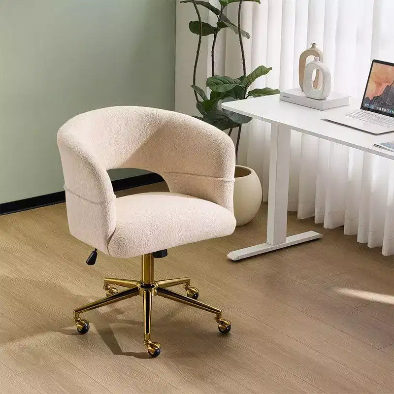 Chaise pivotante Velours Dossier Anneau – Beige / Noir / Vert / Kaki / Vert menthe / Blanc pur, Siège unique