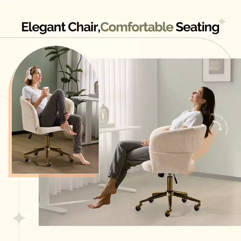 Chaise pivotante Velours Dossier Anneau – Beige / Noir / Vert / Kaki / Vert menthe / Blanc pur, Siège unique