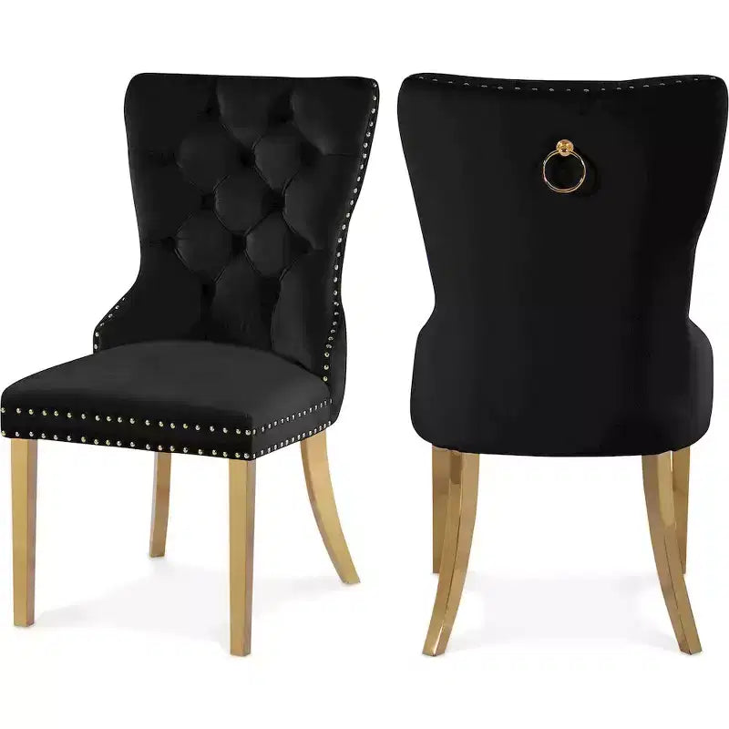 Meridian Furniture,Carmen Velvet Dining Chairs, Set of 2