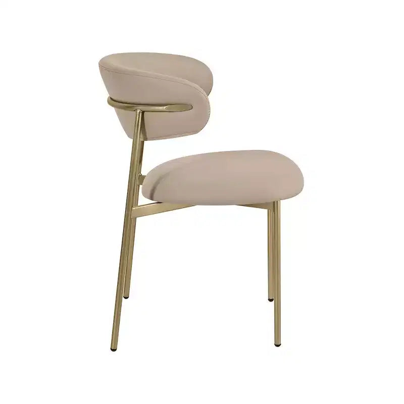 Chaise de salle à manger en cuir végétalien taupe, lot de 2
