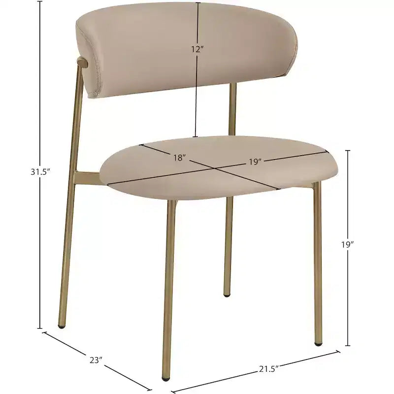 Chaise de salle à manger en cuir végétalien taupe, lot de 2