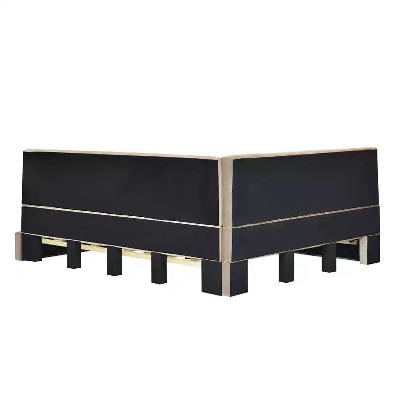 Lit de repos capitonné en velours – Beige / Gris, style milieu de siècle, taille double