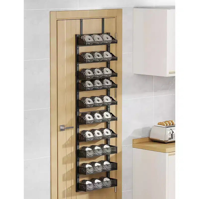 Organisateur de porte en maille métallique à 10 niveaux, noir/blanc, 1 unité