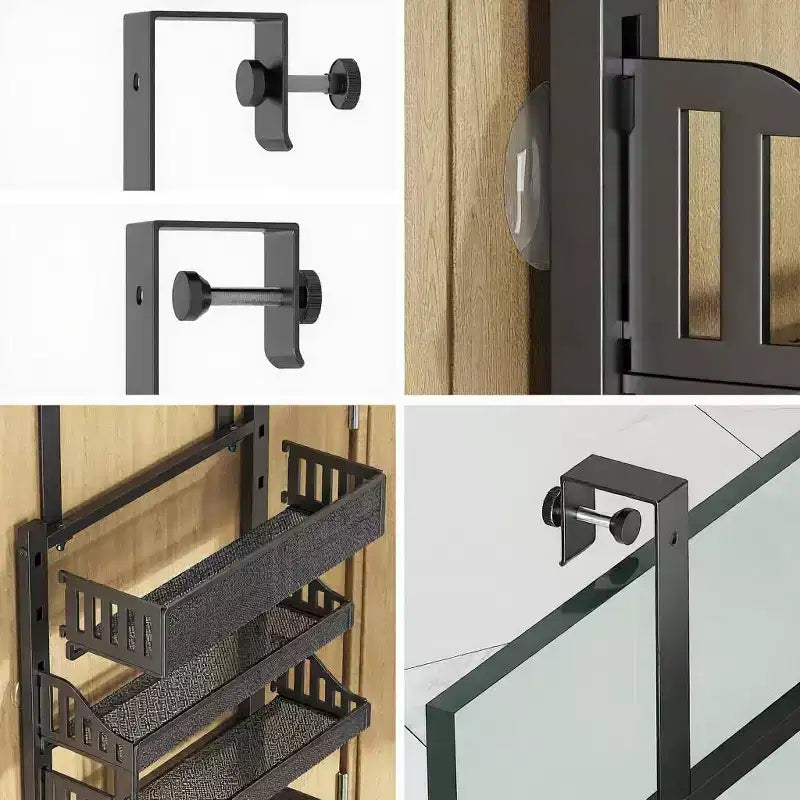 Organisateur de porte en maille métallique à 10 niveaux, noir/blanc, 1 unité