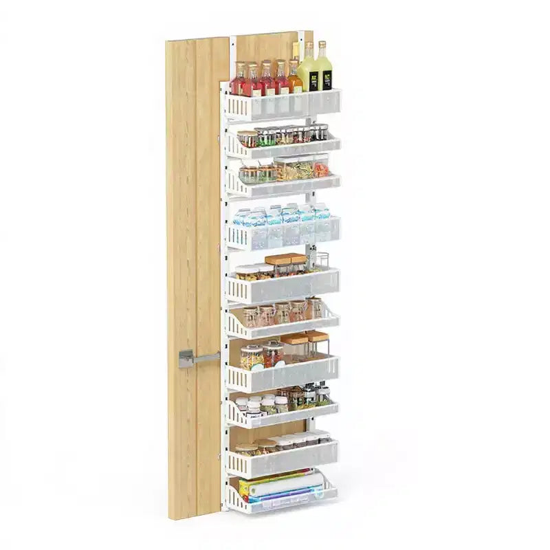 Organisateur de porte en maille métallique à 10 niveaux, noir/blanc, 1 unité