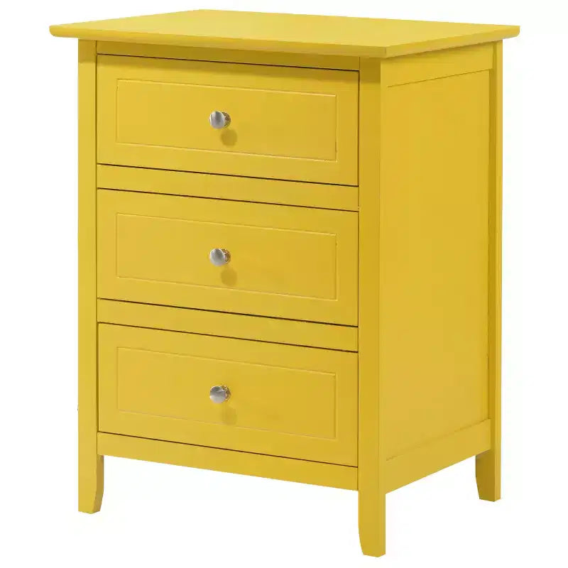 Table de chevet rectangulaire en bois – Noir / Cappuccino / Cerisier / Chêne / Blanc / Jaune | Simple | Chambre et salon