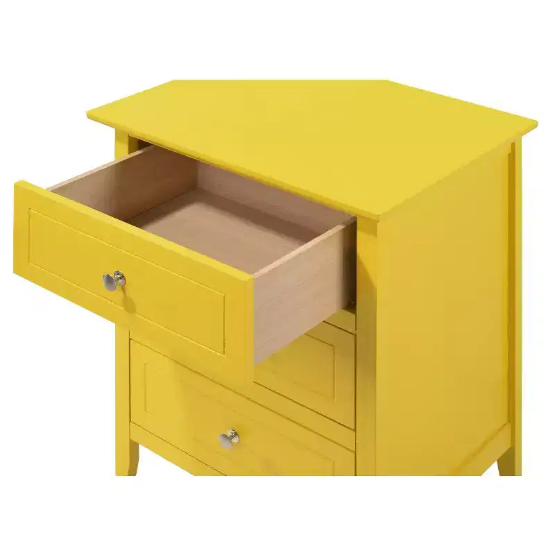 Table de chevet rectangulaire en bois – Noir / Cappuccino / Cerisier / Chêne / Blanc / Jaune | Simple | Chambre et salon
