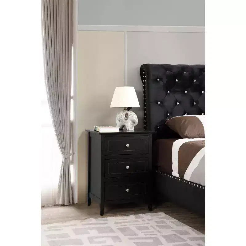 Table de chevet rectangulaire en bois – Noir / Cappuccino / Cerisier / Chêne / Blanc / Jaune | Simple | Chambre et salon