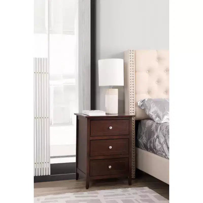 Table de chevet rectangulaire en bois – Noir / Cappuccino / Cerisier / Chêne / Blanc / Jaune | Simple | Chambre et salon