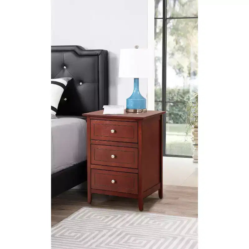 Table de chevet rectangulaire en bois – Noir / Cappuccino / Cerisier / Chêne / Blanc / Jaune | Simple | Chambre et salon