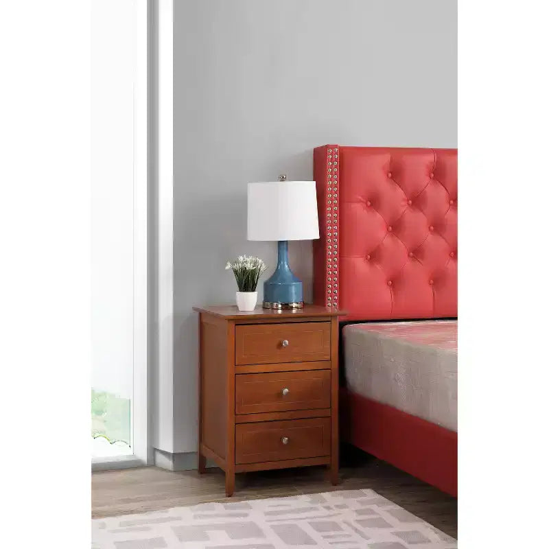 Table de chevet rectangulaire en bois – Noir / Cappuccino / Cerisier / Chêne / Blanc / Jaune | Simple | Chambre et salon