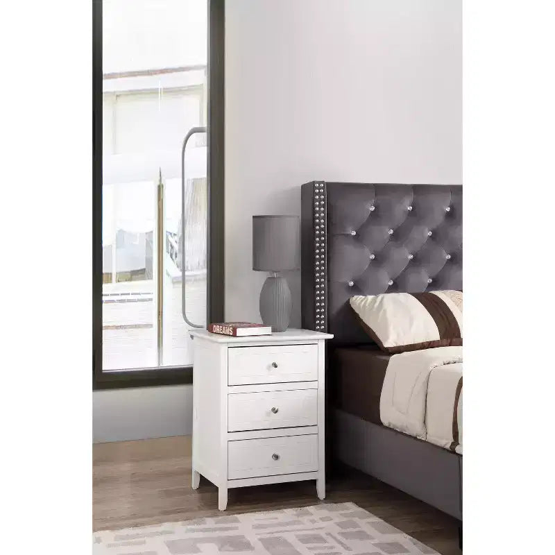 Table de chevet rectangulaire en bois – Noir / Cappuccino / Cerisier / Chêne / Blanc / Jaune | Simple | Chambre et salon