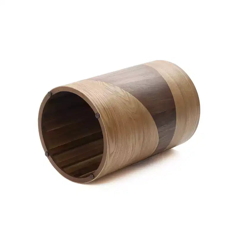 Table d'appoint ronde – Bicolore marron, MDF, pour 1 personne