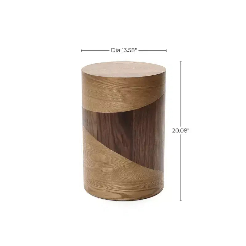 Table d'appoint ronde – Bicolore marron, MDF, pour 1 personne