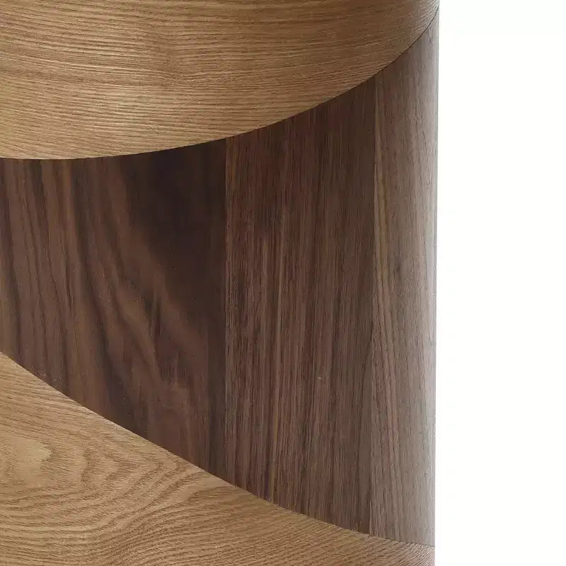 Table d'appoint ronde – Bicolore marron, MDF, pour 1 personne