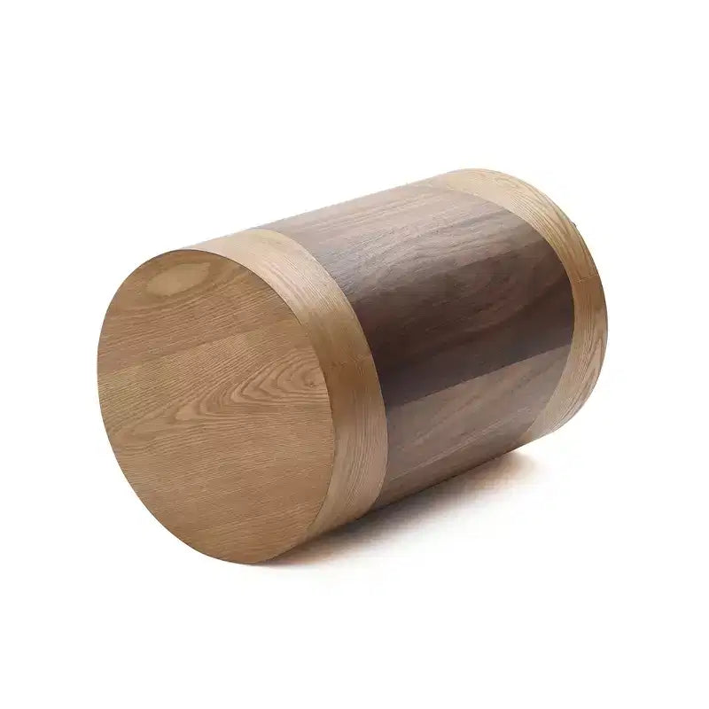 Table d'appoint ronde – Bicolore marron, MDF, pour 1 personne