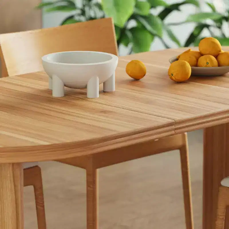 Table à manger ovale extensible marron/naturel – 4 places, 140-180 cm