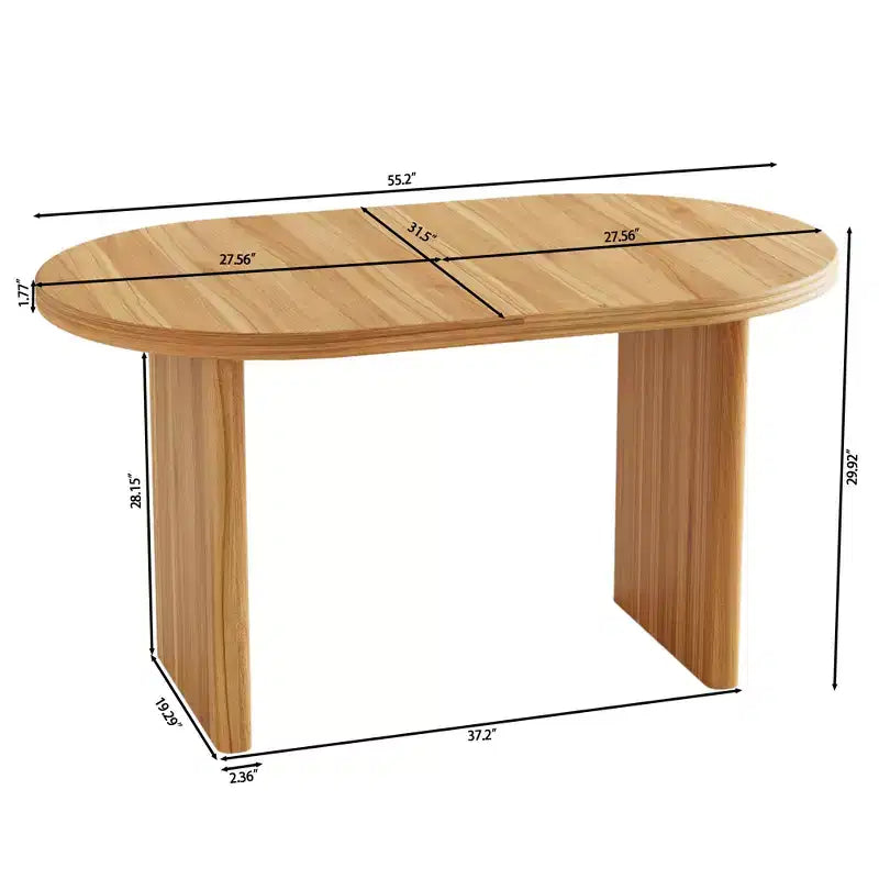 Table à manger ovale extensible marron/naturel – 4 places, 140-180 cm