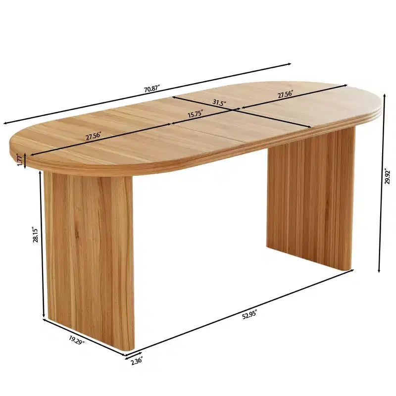 Table à manger ovale extensible marron/naturel – 4 places, 140-180 cm