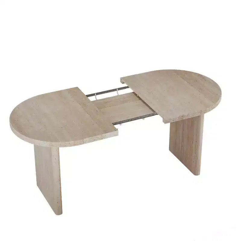 Table à manger ovale extensible marron/naturel – 4 places, 140-180 cm
