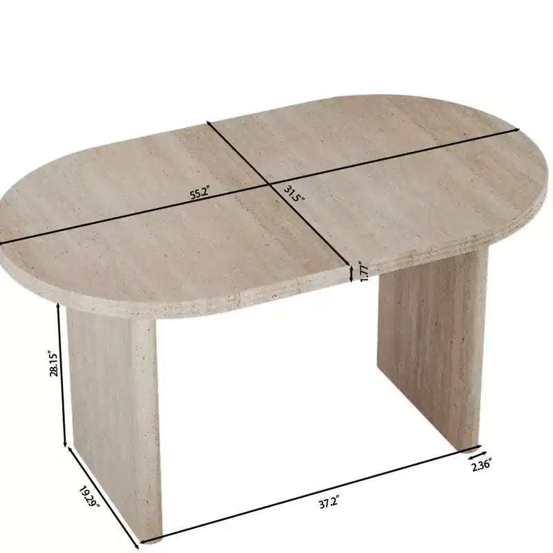 Table à manger ovale extensible marron/naturel – 4 places, 140-180 cm