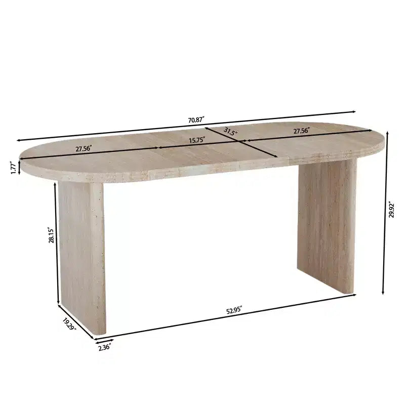 Table à manger ovale extensible marron/naturel – 4 places, 140-180 cm