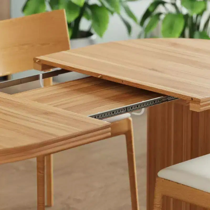 Table à manger ovale extensible marron/naturel – 4 places, 140-180 cm