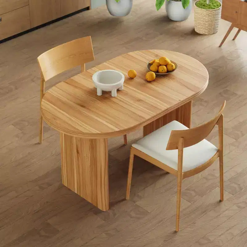 Table à manger ovale extensible marron/naturel – 4 places, 140-180 cm