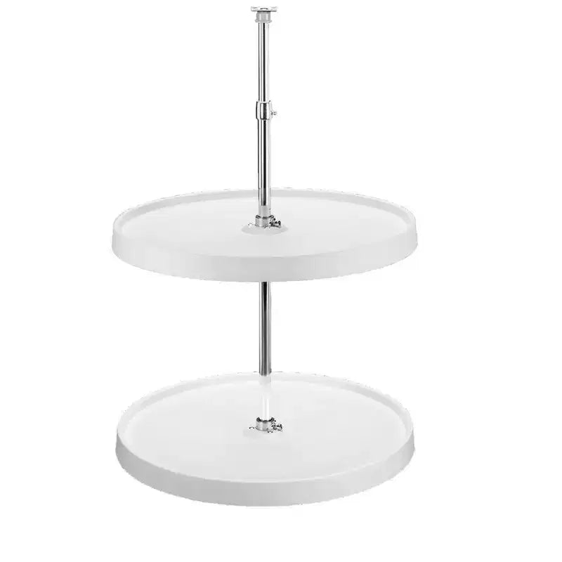 Meuble de rangement d'angle Lazy Susan à 2 étagères blanc, à cercle complet – Convient à 1 meuble