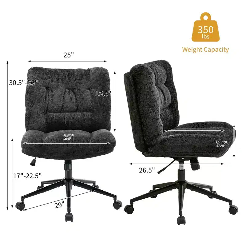 Chaise de vanité pivotante en chenille, style pieds croisés, réglable en hauteur, 1 personne