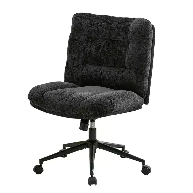 Chaise de vanité pivotante en chenille, style pieds croisés, réglable en hauteur, 1 personne