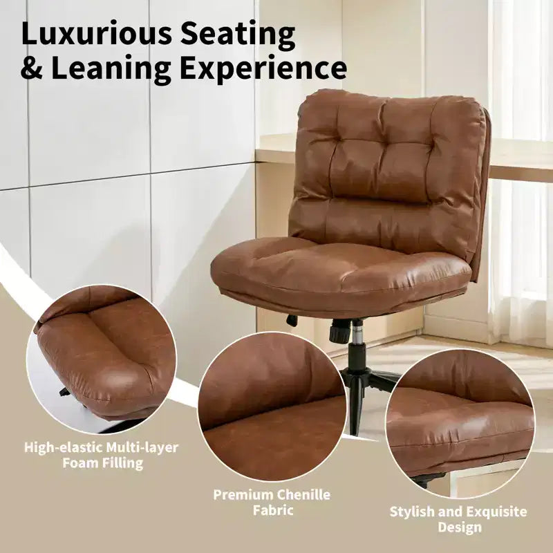 Chaise de vanité pivotante en chenille, style pieds croisés, réglable en hauteur, 1 personne