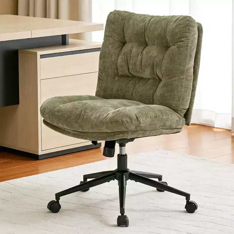 Chaise de vanité pivotante en chenille, style pieds croisés, réglable en hauteur, 1 personne