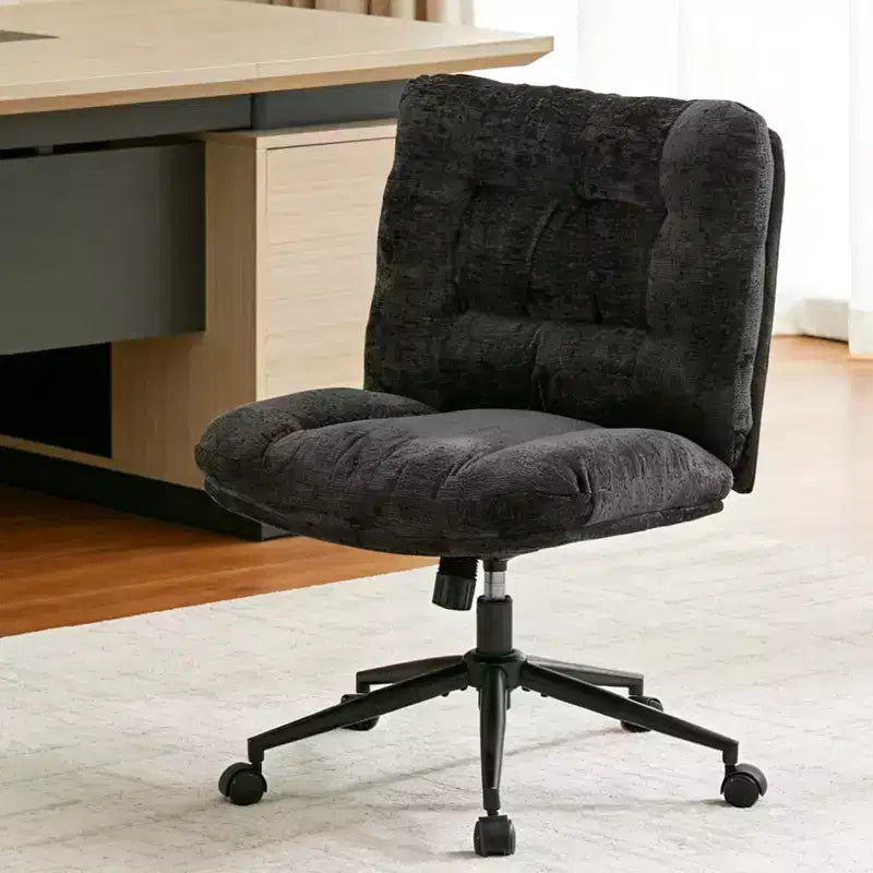 Chaise de vanité pivotante en chenille, style pieds croisés, réglable en hauteur, 1 personne
