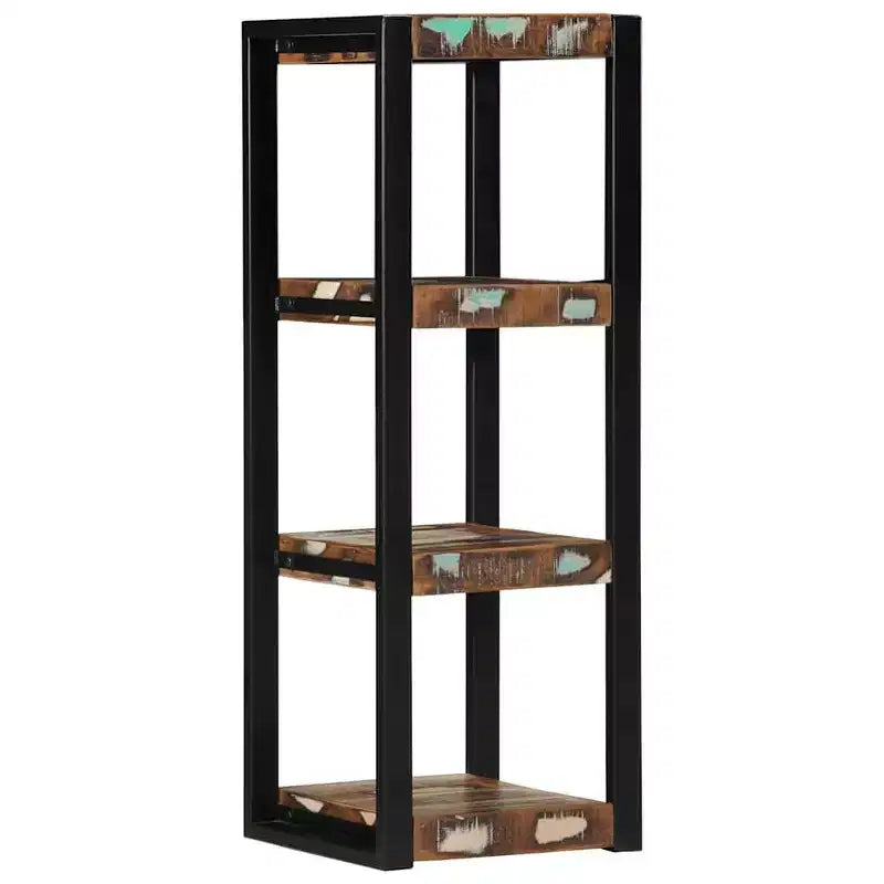 Étagère murale en bois recyclé multicolore – Carrée, 3 niveaux, à fixer au mur