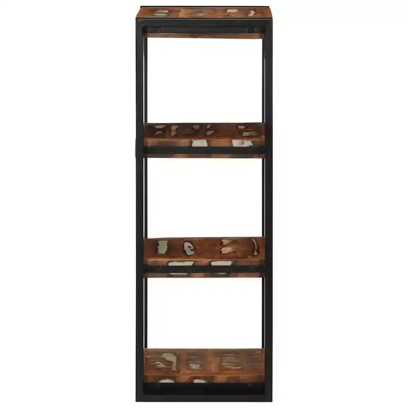 Étagère murale en bois recyclé multicolore – Carrée, 3 niveaux, à fixer au mur