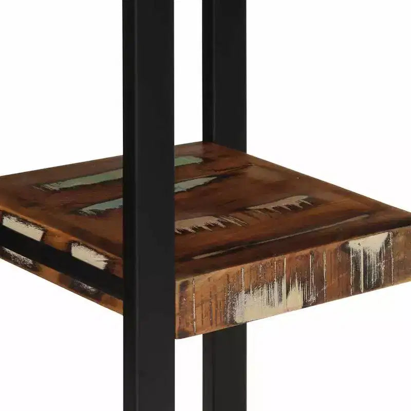 Étagère murale en bois recyclé multicolore – Carrée, 3 niveaux, à fixer au mur