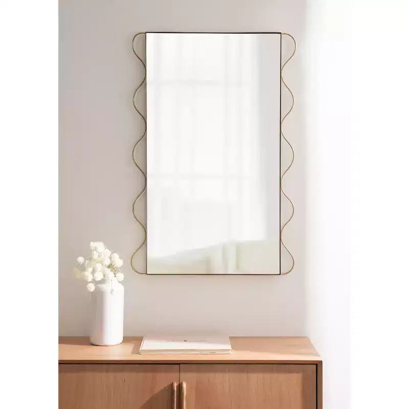 Miroir mural ondulé – Or, 24x36, 1 personne
