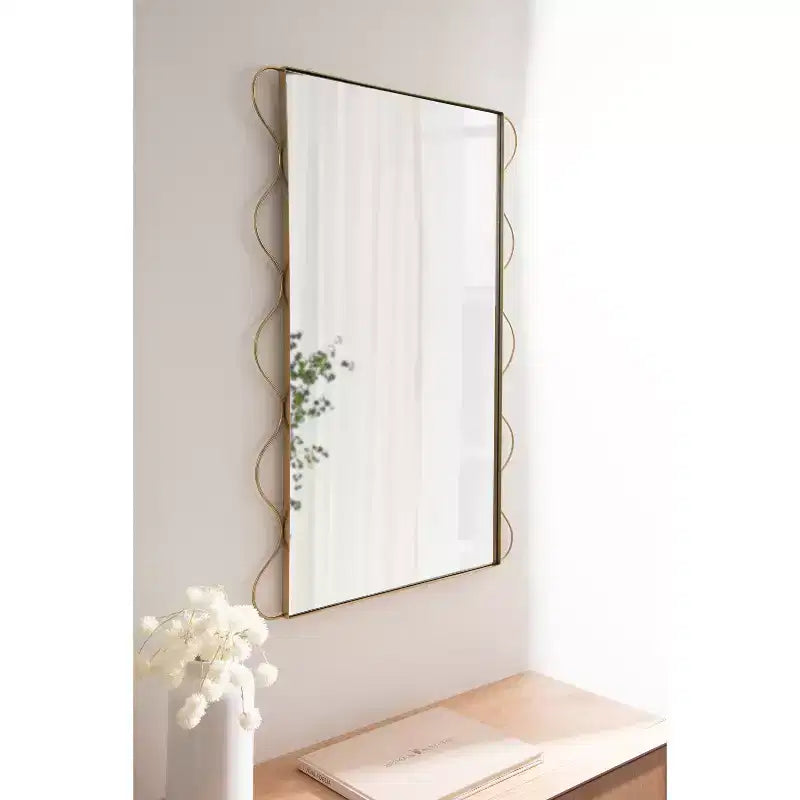 Miroir mural ondulé – Or, 24x36, 1 personne