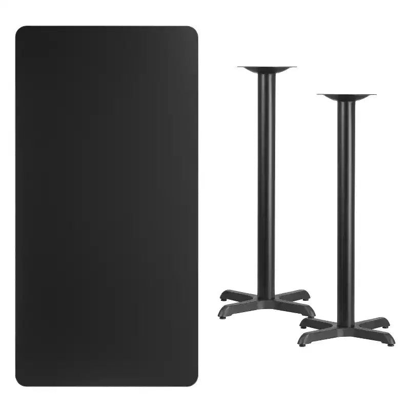 Table rectangulaire hauteur bar 30"x60" – Noir / Acajou / Naturel / Noyer, Capacité : jusqu'à 6 personnes