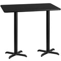 Flash Furniture 30'' x 60'' Rectangular Laminate Table Top with 22'' x 22'' Bar Height Table Bases