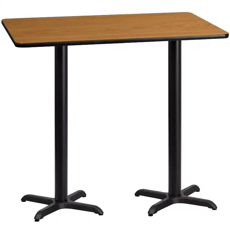 Table rectangulaire hauteur bar 30"x60" – Noir / Acajou / Naturel / Noyer, Capacité : jusqu'à 6 personnes