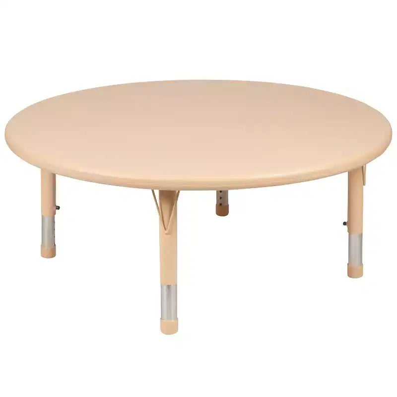 Ensemble de table d'activités ronde bleue réglable en hauteur pour enfants avec 2 chaises, 2 personnes