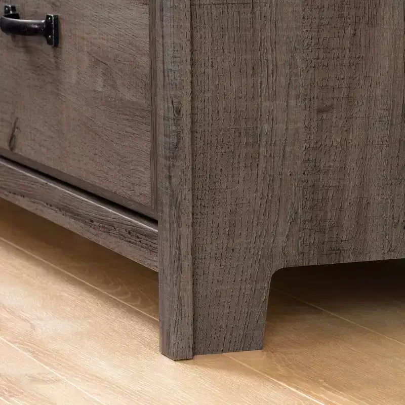 Commode double 6 tiroirs – Bleu myrtille/Chêne automne, pour 1 personne