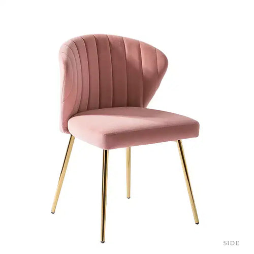 Emma Side Chair with Metal Legs for Living Room and Bedroom Velvet Accent Chair| KARAT HOME