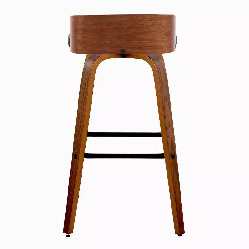 Tabouret de bar pivotant rembourré noir, dossier mi-hauteur, sans accoudoirs, lot de 2