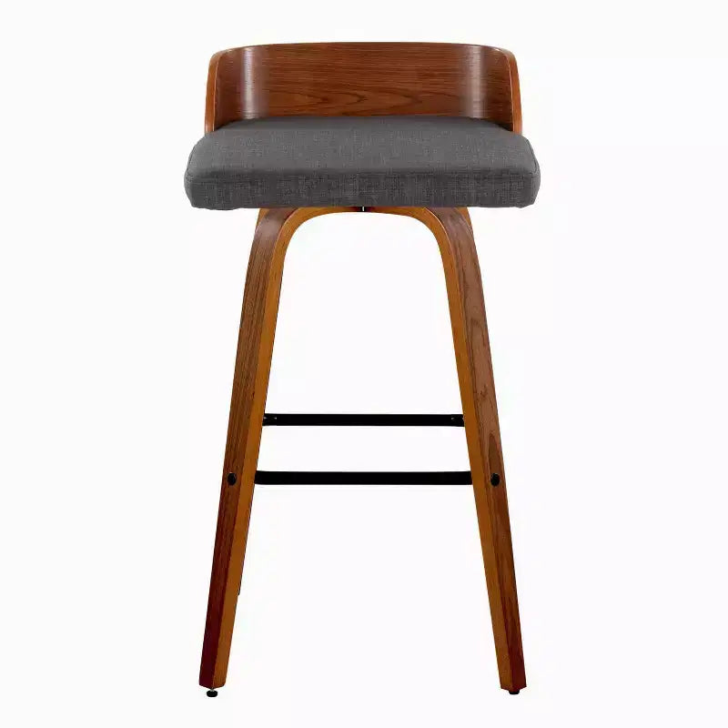 Tabouret de bar pivotant rembourré noir, dossier mi-hauteur, sans accoudoirs, lot de 2